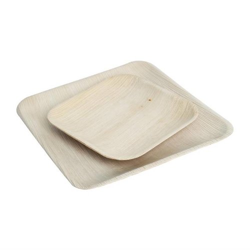 Fiesta Square Palm Leaf Plate 200x200 mm, Brown, Biodegradable (Pack of 100)