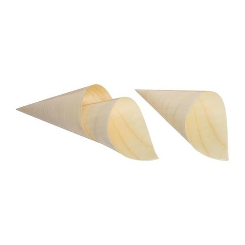 Fiesta Biodegradable Wooden Canape Cones 75mm (Pack of 100) Fiesta Biodegradable Wooden Canape Cones 75mm (Pack of 100)