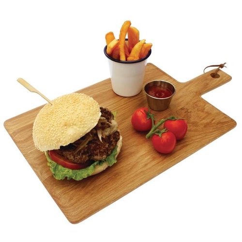 Olympia Deska do serwowania prostokątna z drewna dębowego z uchwytem, 350 x 260 mm Olympia Deska do serwowania prostokątna z drewna dębowego z uchwytem, 350 x 260 mm