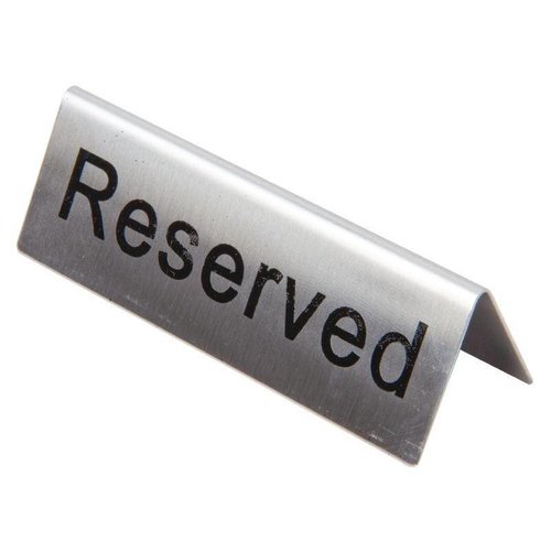 Olympia Brushed Steel Reserved Table Sign (Pack of 10) Olympia Brushed Steel Reserved Table Sign (Pack of 10)