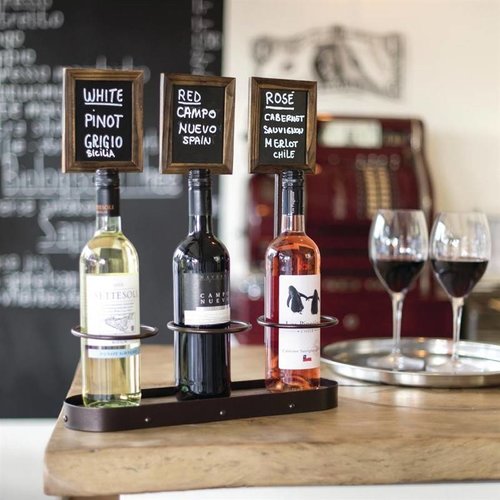 Securit Wine Bottle Display with Blackboards