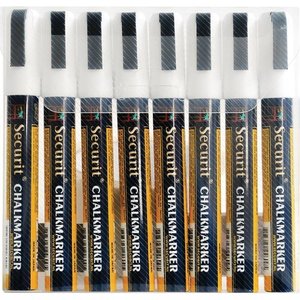 Securit 6mm Liquid Chalk Pens White (Pack of 8)