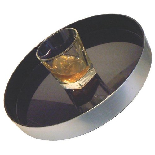 Olympia Antypoślizgowa okrągła taca do serwowania Ø 330 mm z aluminium, srebrna