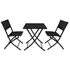 Bolero Square PE Wicker Folding Table Black 600mm (Single)