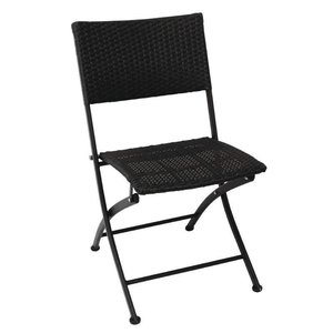 Bolero Black Folding Rattan Chair for Outdoor Use (Pack of 2) Bolero Black Folding Rattan Chair for Outdoor Use (Pack of 2)