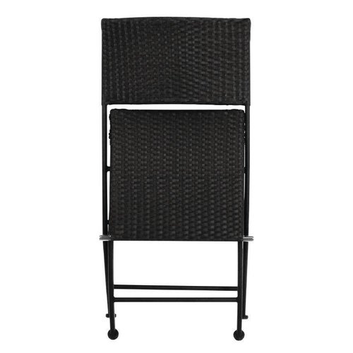 Bolero Black Folding Rattan Chair for Outdoor Use (Pack of 2)