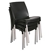 Bolero Black Stackable Chair a Seat Height of 450 mm, for Outdoor Use (Pack of 4)