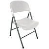 Bolero White Folding Chair with Steel Frame for Outdoor Use (Pack of 2)