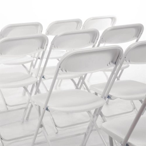Bolero White Stackable Folding Chair for Outdoor Use (Pack of 10) Bolero White Stackable Folding Chair for Outdoor Use (Pack of 10)