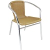 Bolero Brown Stackable Chair with Aluminum Frame for Outdoor Use (Pack of 4)