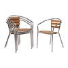 Bolero Aluminum Brown Stackable Chair for Outdoor Use (Pack of 4)
