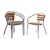 Bolero Aluminum Brown Stackable Chair for Outdoor Use (Pack of 4)