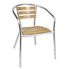 Bolero Aluminum Brown Stackable Chair for Outdoor Use (Pack of 4)