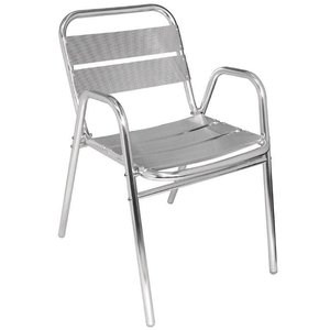Bolero Silver Stackable Chair for Outdoor Use (Pack of 4)