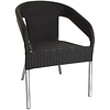 Bolero Black Stackable Chair with Aluminum Frame for Outdoor Use (Pack of 4)