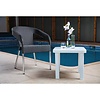 Bolero Black Stackable Chair with Aluminum Frame for Outdoor Use (Pack of 4)