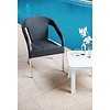 Bolero Black Stackable Chair with Aluminum Frame for Outdoor Use (Pack of 4)