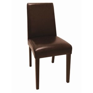 Bolero Dark Brown Chair with Faux Leather Seat (Pack of 2) Bolero Dark Brown Chair with Faux Leather Seat (Pack of 2)