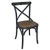 Bolero Brown Wooden Chair with Rattan Seat and Cross Backrest (Pack of 2)
