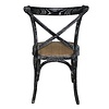 Bolero Brown Wooden Chair with Rattan Seat and Cross Backrest (Pack of 2)
