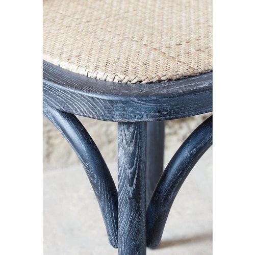 Bolero Brown Wooden Chair with Rattan Seat and Cross Backrest (Pack of 2) Bolero Brown Wooden Chair with Rattan Seat and Cross Backrest (Pack of 2)