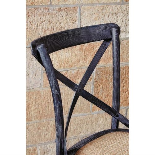 Bolero Brown Wooden Chair with Rattan Seat and Cross Backrest (Pack of 2) Bolero Brown Wooden Chair with Rattan Seat and Cross Backrest (Pack of 2)