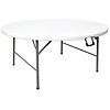 Bolero Round Centre Folding Table White 5ft (Single)