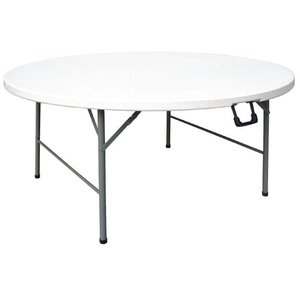 Bolero Round Centre Folding Table White 5ft (Single) Bolero Round Centre Folding Table White 5ft (Single)