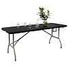 Bolero Rectangular Centre Folding Utility Table Black 6ft (Single)