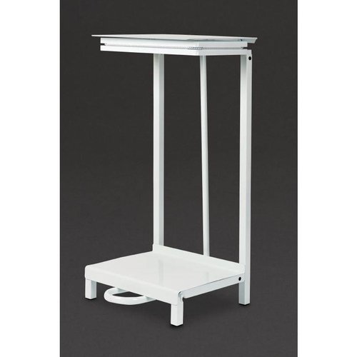 Jantex White Stainless Steel Free Standing Sack Holder, Lift Lid Jantex White Stainless Steel Free Standing Sack Holder, Lift Lid