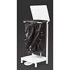 Jantex White Stainless Steel Free Standing Sack Holder, Lift Lid Jantex White Stainless Steel Free Standing Sack Holder, Lift Lid