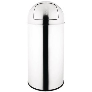 Bolero 40 L Round Stainless Steel Waste Bin, Dome Lid, 40 L Bolero 40 L Round Stainless Steel Waste Bin, Dome Lid, 40 L