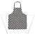 Whites Chefs Clothing Dziecięcy fartuch biało-czarna krata | 68,5x51cm