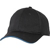 Chef Works Polycotton Baseball Cap, Black with Blue Stripe, Cool Vent