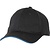 Chef Works Polycotton Baseball Cap, Black with Blue Stripe, Cool Vent