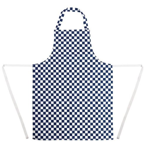 Whites Chefs Clothing Fartuch w kratkę | 78x71cm | biało-niebieski