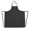 Chef Works Premium Woven Bib Apron Black and White Stripe