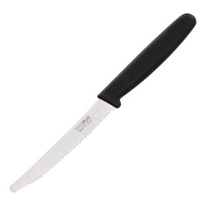 Hygiplas Knife for Vegetables 100 mm, Black Nylon with Serrated Blade Hygiplas Knife for Vegetables 100 mm, Black Nylon with Serrated Blade