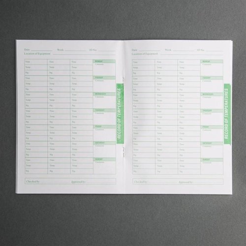 Hygiplas Temperature Log Book Hygiplas Temperature Log Book