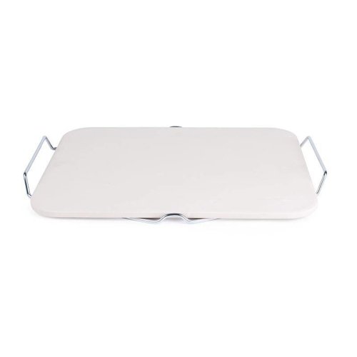 XXLselect Rectangular Pizza Stone with Metal Serving Rack XXLselect Rectangular Pizza Stone with Metal Serving Rack