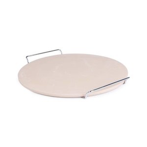 XXLselect Round Pizza Stone with Metal Serving Rack