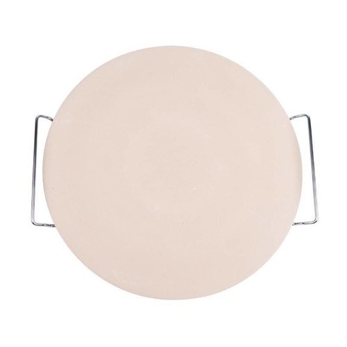 XXLselect Round Pizza Stone with Metal Serving Rack XXLselect Round Pizza Stone with Metal Serving Rack