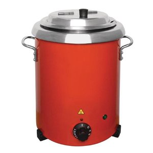 Buffalo Kociołek z uchwytami 5,7 L na zupę ze stali nierdzewnej 0,3 kW, czerwony Buffalo Kociołek z uchwytami 5,7 L na zupę ze stali nierdzewnej 0,3 kW, czerwony