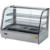 Buffalo Countertop Heating Display 160 L, 3-Level, 1,5 kW, from 30 to 90 °C, with Bent Glass, Silver