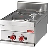Gastro M Countertop Electric Cooker with 2 Hot Plates and a 6-step Knob, 3 kW