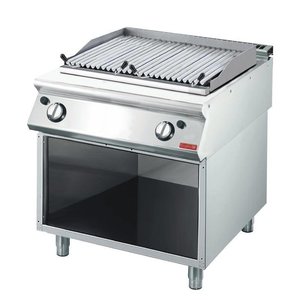 Gastro M Gazowy grill lawowy, żeliwny, 2 strefy grzewcze,15 kW na podstawie półotwartej Gastro M Gazowy grill lawowy, żeliwny, 2 strefy grzewcze,15 kW na podstawie półotwartej