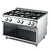 Gastro M Gas Cooker with 6 Burners with Open Base, 33,5 kW