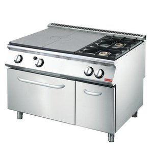 Gastro M Gas Cooker with 2 Burners and 1 Hot Plate, CupBoard and Gas Oven GN 2/1, 25,4 kW Gastro M Gas Cooker with 2 Burners and 1 Hot Plate, CupBoard and Gas Oven GN 2/1, 25,4 kW