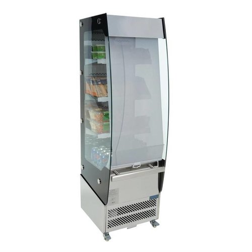 Polar Refrigeration  Refrigerated Display Square, 220 L, from 2°C to 12°C, Stationary, Silver