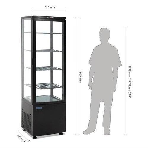 Polar Refrigeration Witryna chłodnicza kwadratowa, 235 L, od 2°C do 12°C, stacjonarna, czarna Polar Refrigeration Witryna chłodnicza kwadratowa, 235 L, od 2°C do 12°C, stacjonarna, czarna